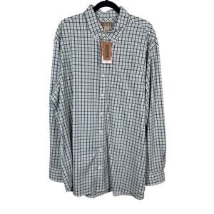 Duluth Trading Co KPI Button Down Shirt Mens XL Tall Green Plaid Stretch NWT